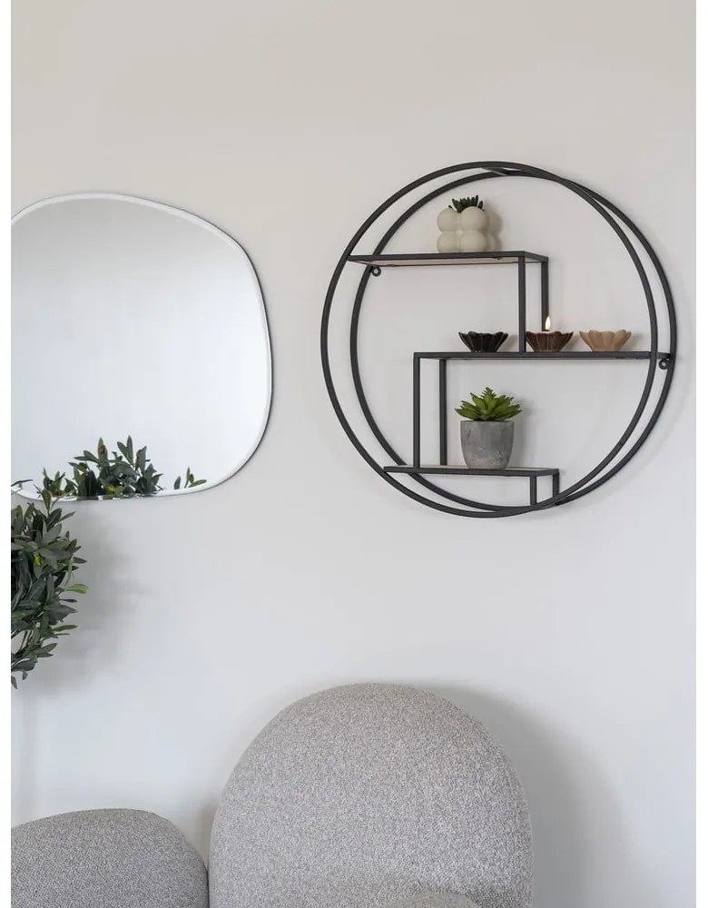 Čierna/v prírodnej farbe poschodová polica z masívu paulownie 62 cm Rotterdam – House Nordic
