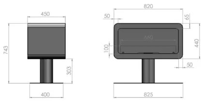 InFire - BIO krb 82,5x74,3 cm čierna