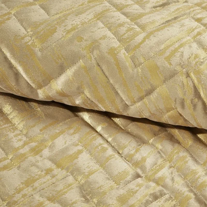 Dekorstudio Luxusný zamatový prehoz na posteľ NKJ-01 béžový so zlatou potlačou Rozmer prehozu (šírka x dĺžka): 220x240cm