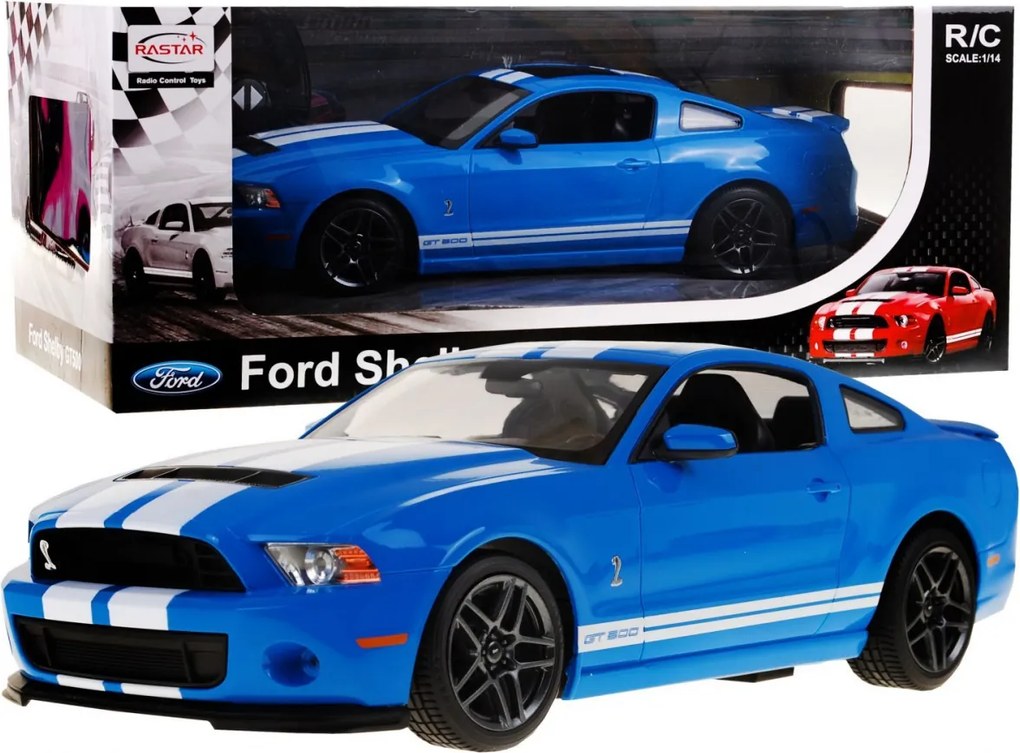 Ford Shelby Mustang GT500 modrý RASTAR 1:14 model Auto na diaľkové ovládanie + diaľkové ovládanie