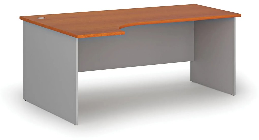 Kancelársky rohový pracovný stôl PRIMO GRAY, 1800 x 1200 mm, ľavý, sivá/čerešňa