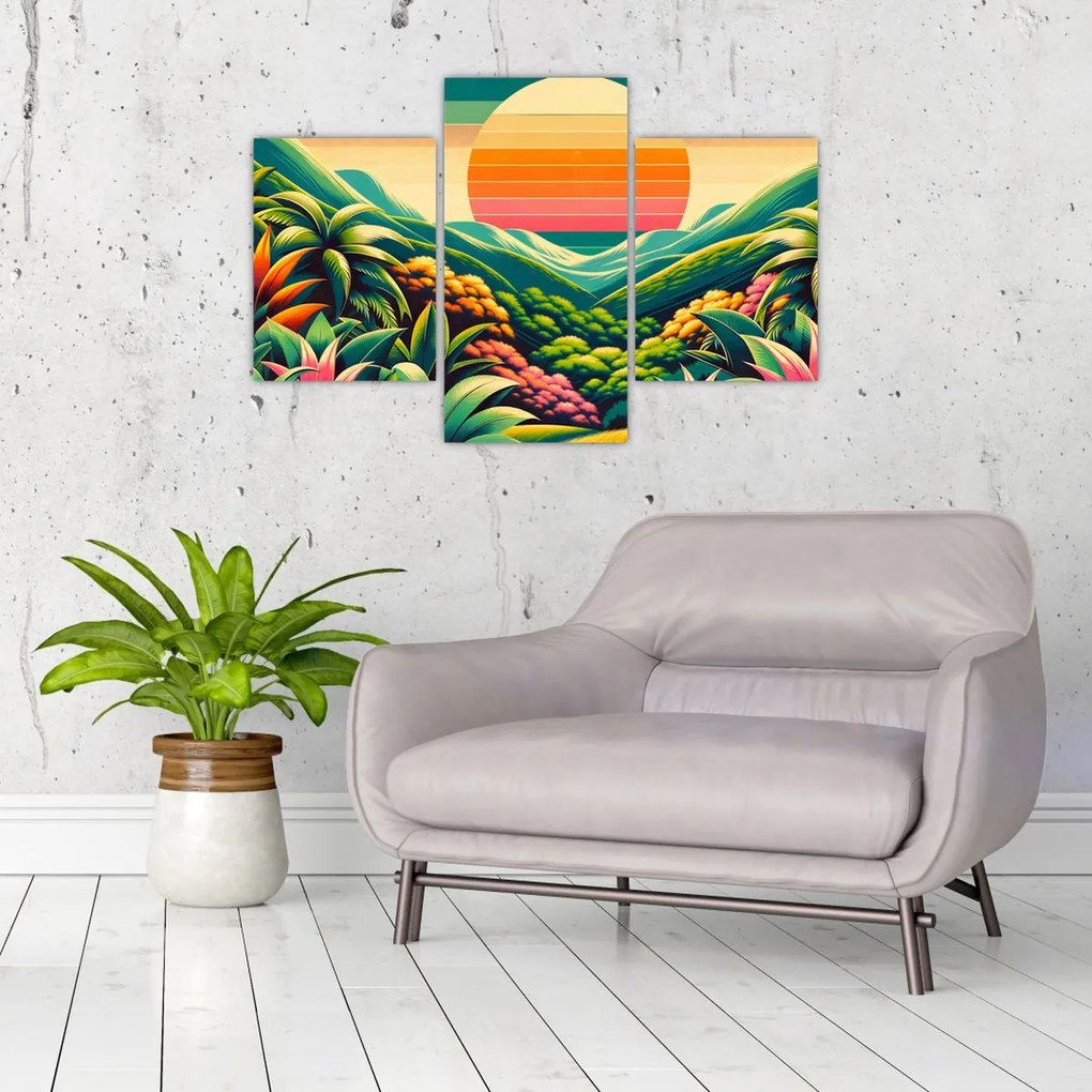 Obraz - Pestrofarebný západ slnka (90x60 cm)