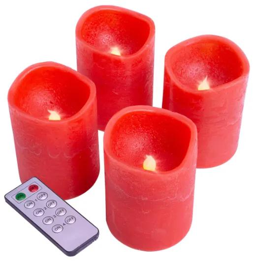 NEXOS Dekoratívna sada  4 adventné LED sviečky, červené