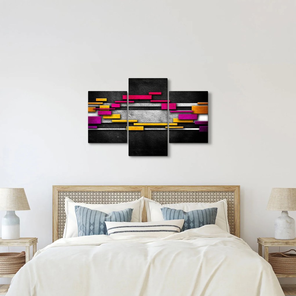 Obraz farebné abstrakcie na čiernom pozadí (90x60 cm)