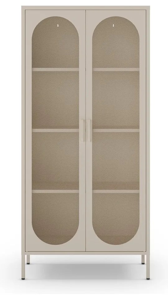 Krémovobiela kovová skriňa 80x170x40 cm Diora – Marckeric