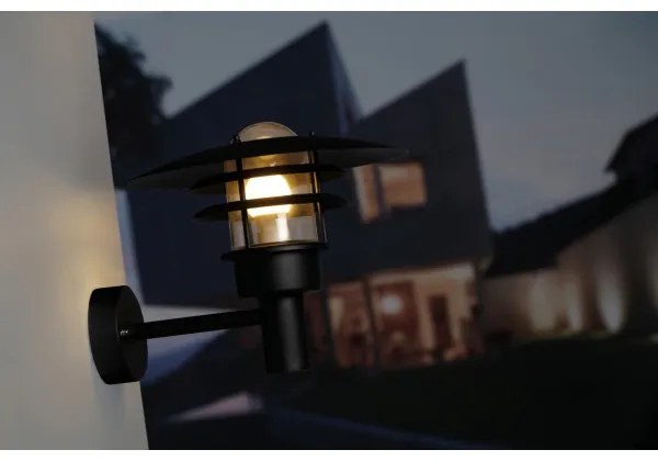 Nordlux - Vonkajšie nástenné svietidlo LONSTRUP 1xE27/60W/230V IP44 čierna
