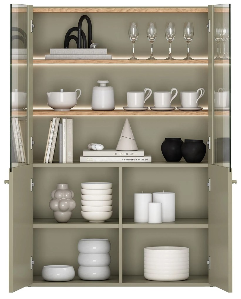 Vitrína Elivo 100 cm - eukalyptus / dub baltic dune