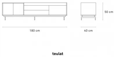 TEULAT VALLEY TV stolík Orech - sivá