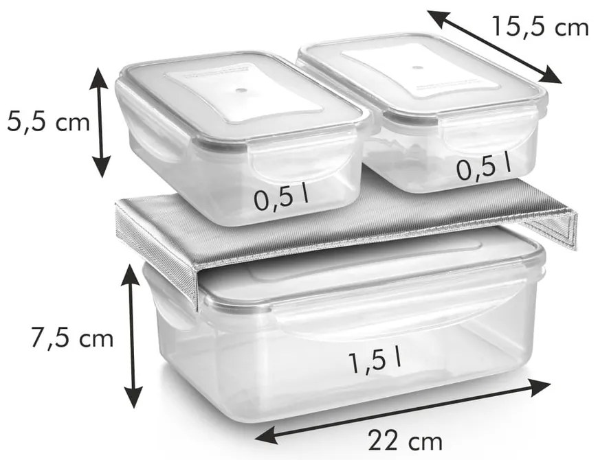 Chladiaca taška s 3 dózami Freshbox – Tescoma
