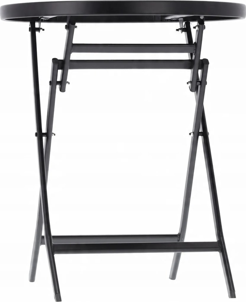 Okrúhly skladací záhradný stolík Buddy 60 cm čierny