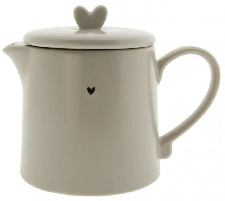 Teapot Matt Titane with little heart