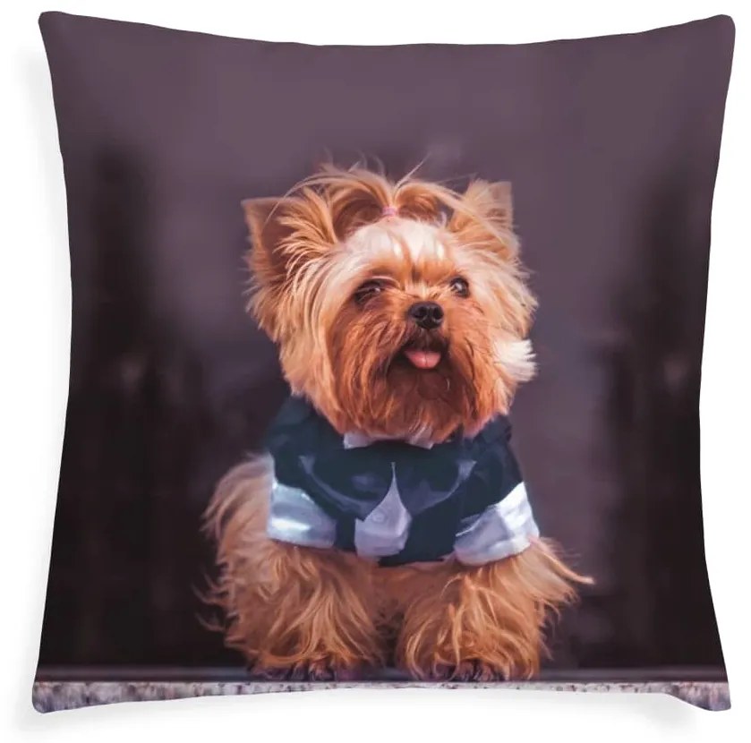 XPOSE® Mikroplyšová obliečka na vankúš YORKSHIRE TERRIER (digitálna tlač) 40x40 cm