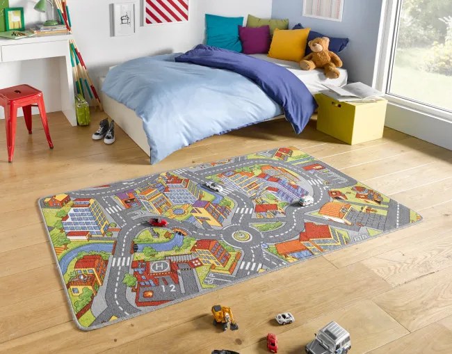 Koberec Hanse Home Play Smart City sivý