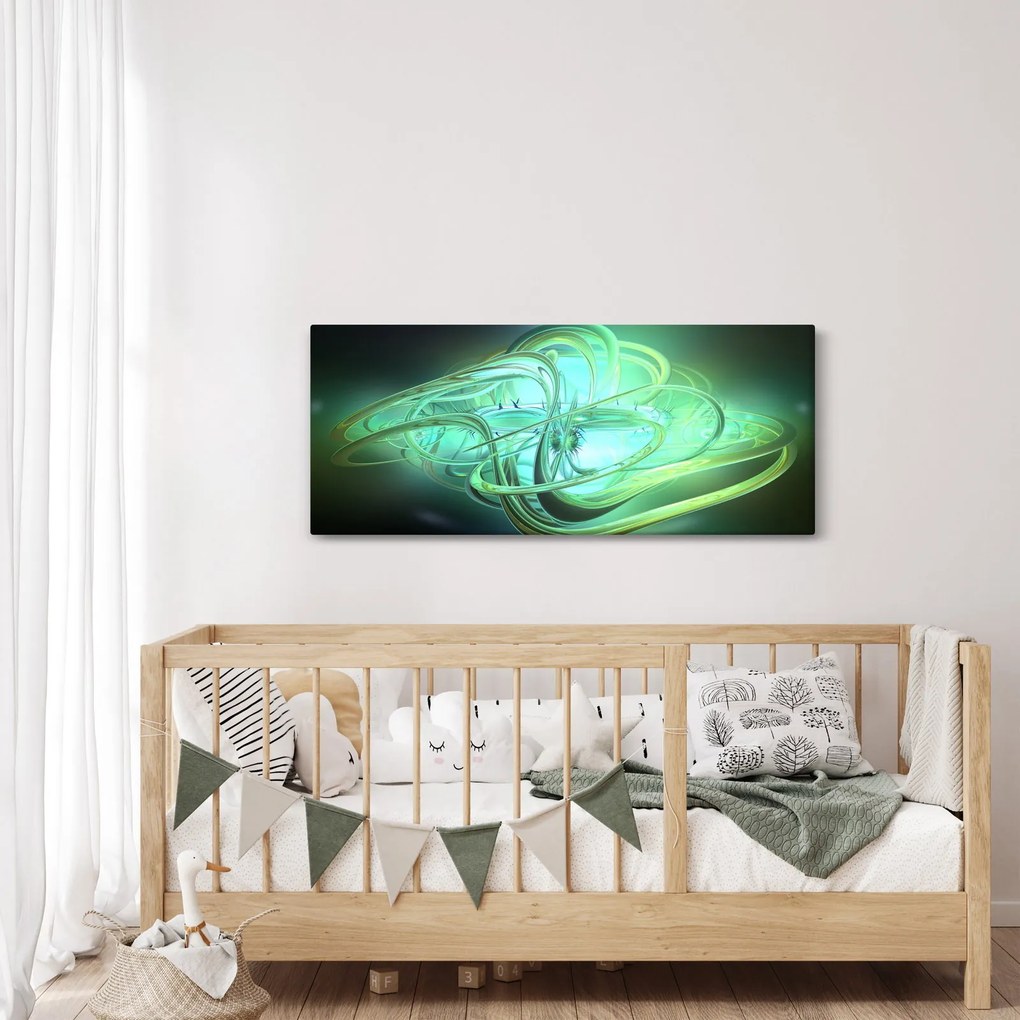 Obraz zelenej abstrakcie (120x50 cm)