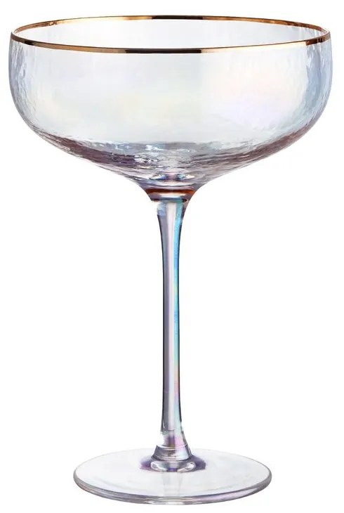 SMERALDA Sada pohárov na sekt so zlatým okrajom 400 ml 4 ks