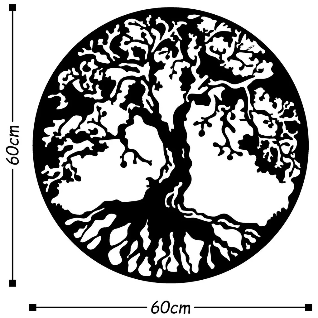 Nástenná dekorácia Strom života II čierna
