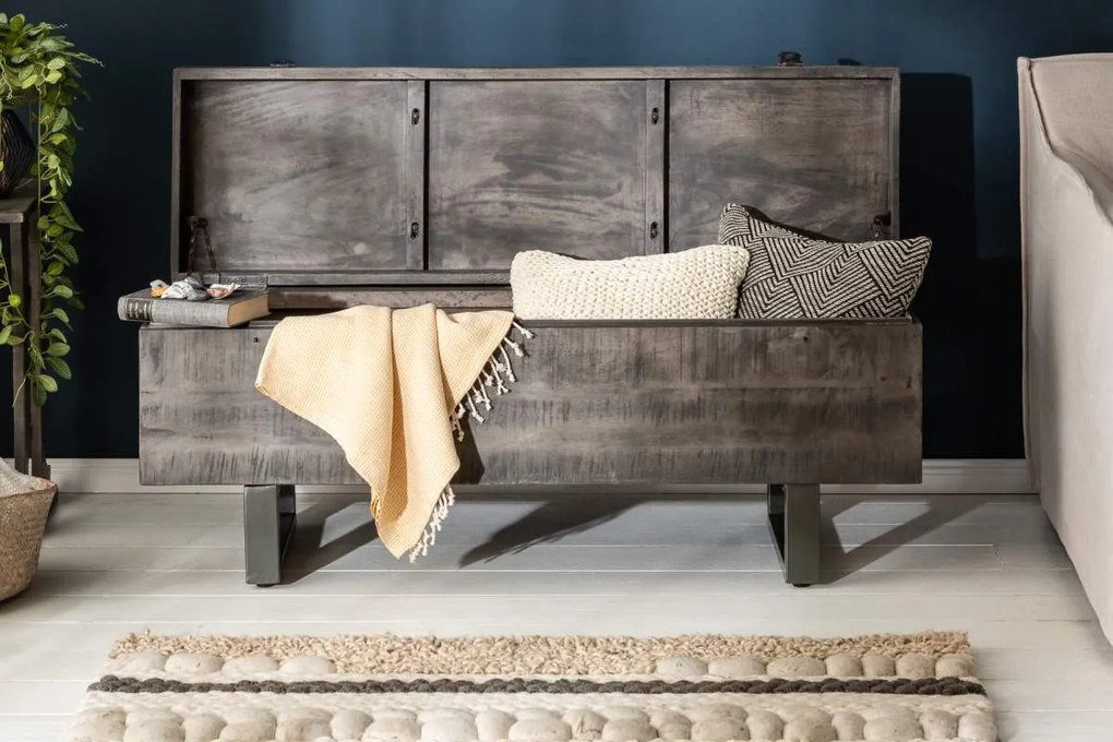 Konferenčný stolík - truhlica Unity Loft 115 cm sivé mango