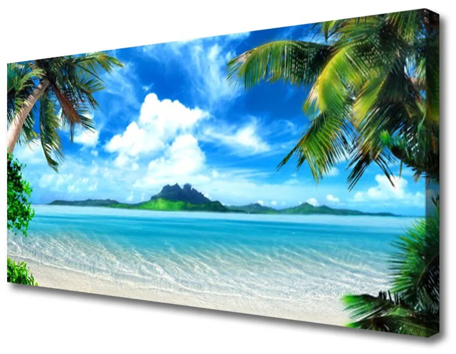 Obraz Canvas Palmy more tropický ostrov 140x70 cm