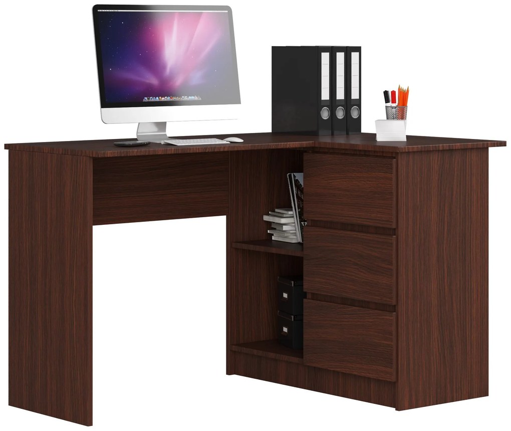 Rohový PC stolík Bodhi (wenge) (P). Akcia -21%. Vlastná spoľahlivá doprava až k Vám domov. 1068795