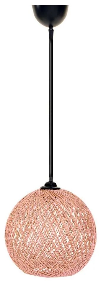 Luster na lanku JUTE 1xE27/60W/230V ružová