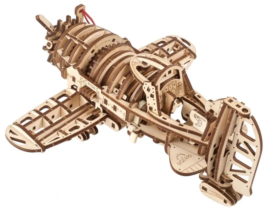 Ugears 3D mechanické puzzle Lietadlo Mad Hornet 354 ks
