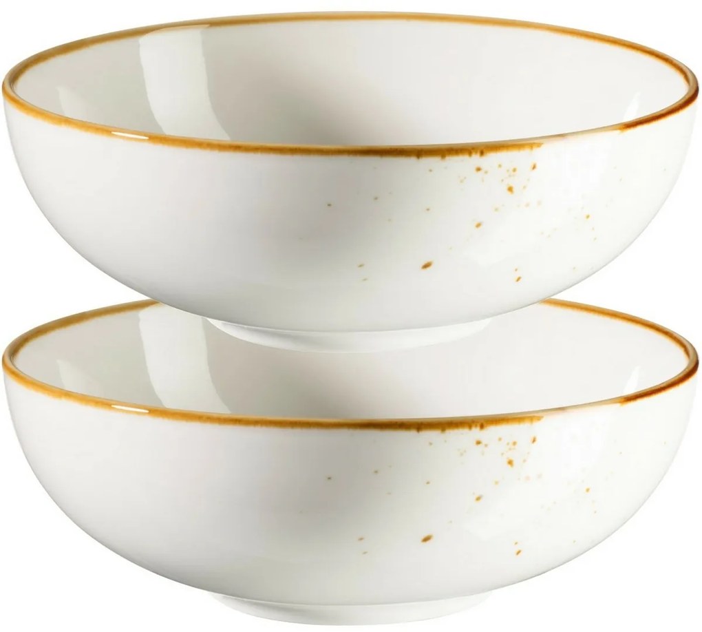 Mäser 2-dielna súprava misiek Pintar White hnedé bodky 22 cm