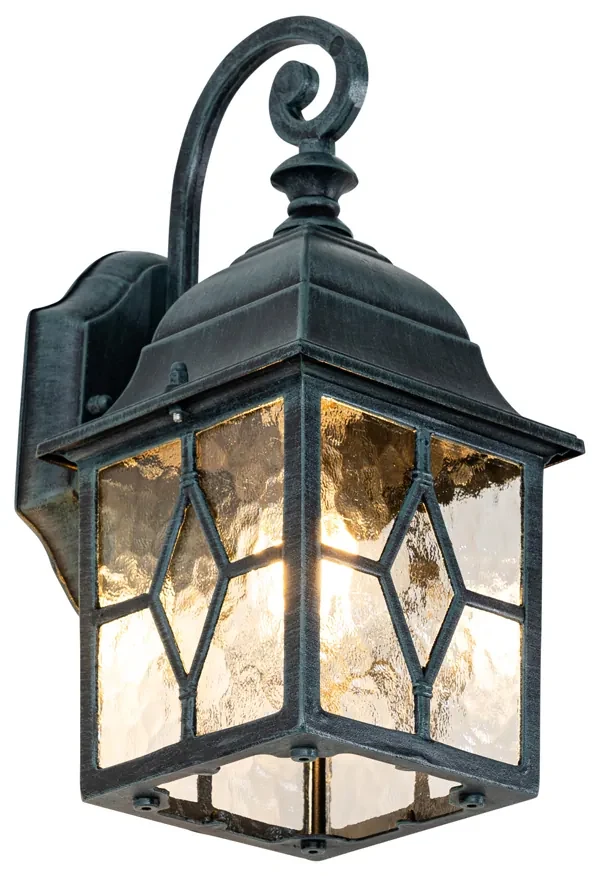 Romantická vonkajšia nástenná lampa tmavozelená - London
