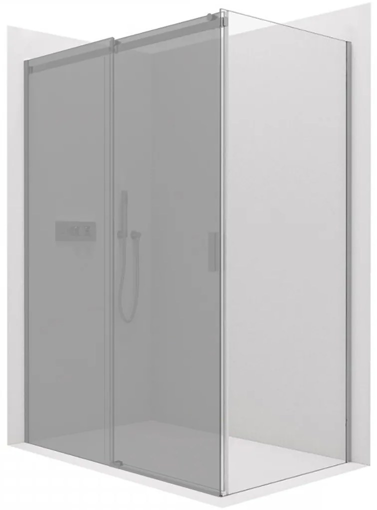 CERANO - Sprchová zástena pre dvere Santoro L/P - 8 mm - chróm, transparentné sklo - 70x195 cm - jednodielna pevná, CER-CER-537466