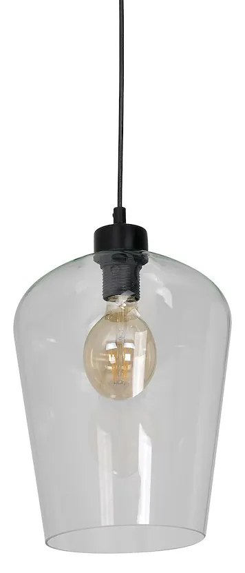 Závesné svietidlo Santiago, 1x transparentné sklenené tienidlo, b