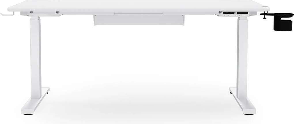 Elektrický stôl s nastaviteľnou výškou ergonomický biely,1400x700 mm: ARIA