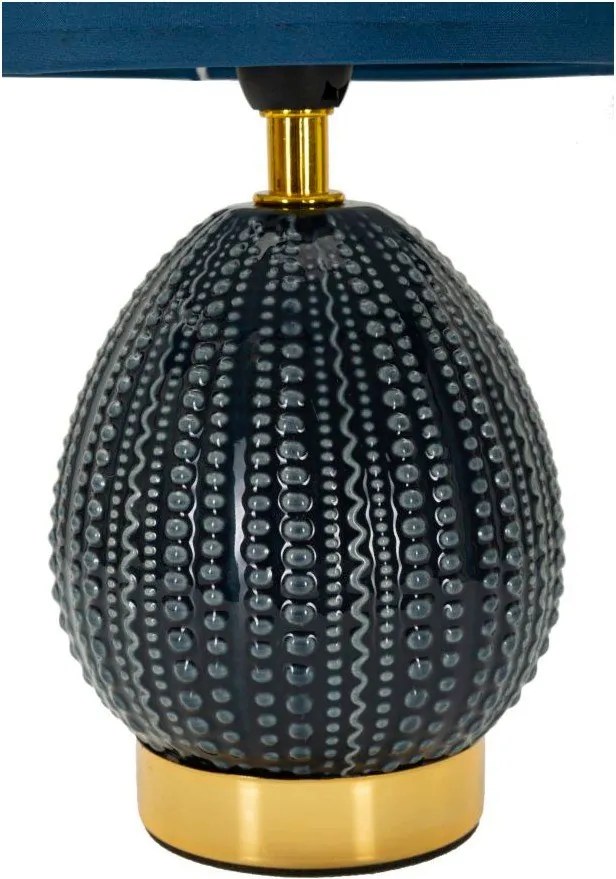 Modrá keramická stolová lampa s textilným tienidlom (výška 30,5 cm) Flavi – Mauro Ferretti