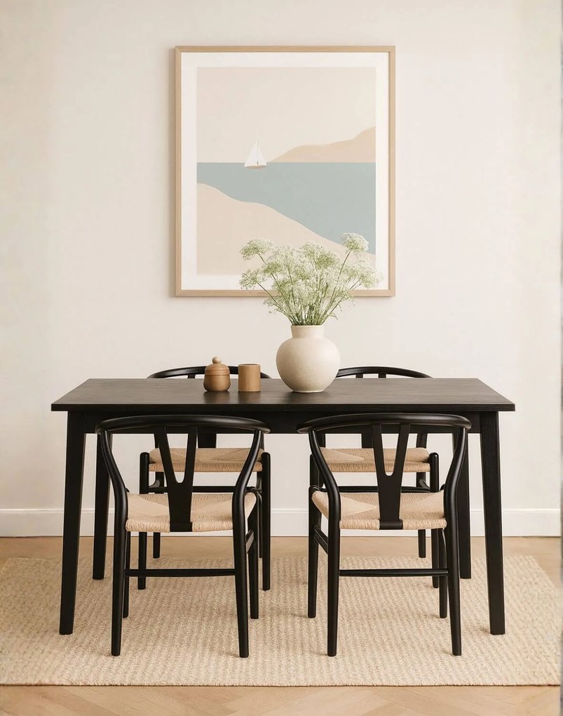 Jedálenská stolička Vero Dark, čierna, drevená