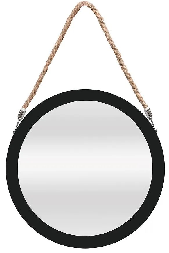 Okrúhle zrkadlo na šnúrke FI25,5 čierne