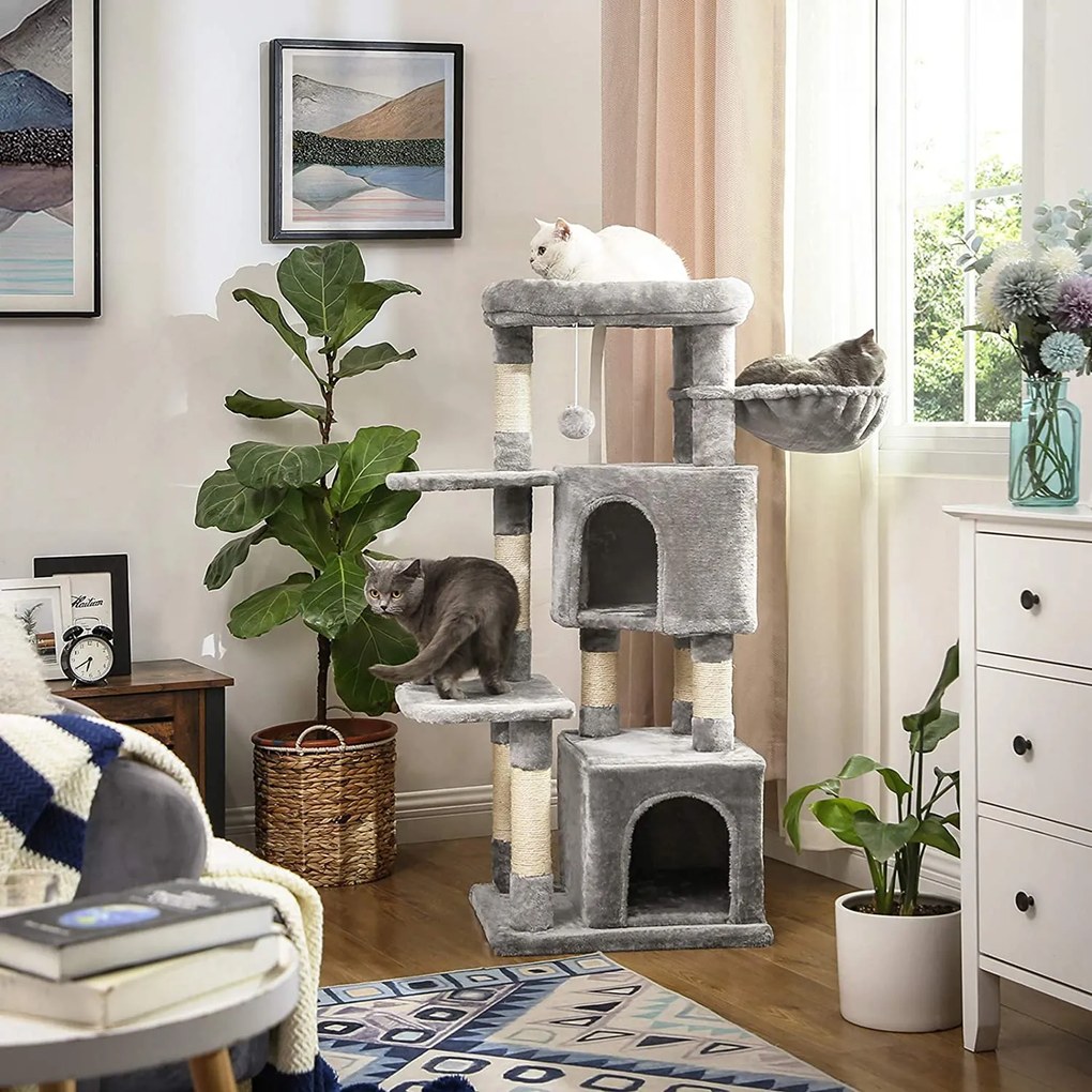 Mačací strom, škrabadlo, výška 120 cm, svetlošedý
