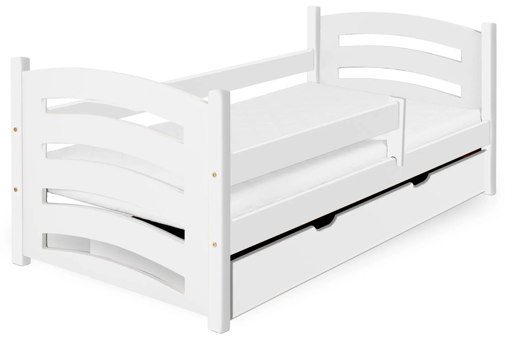 Detská posteľ Mela 80 x 160 cm, biela Rošt: S lamelovým roštom, Matrac: Bez matraca