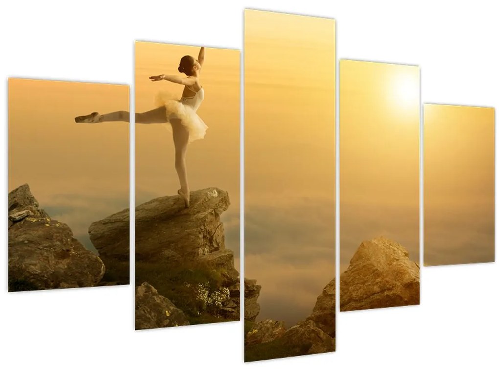 Obraz - Baletka na skale (150x105 cm)