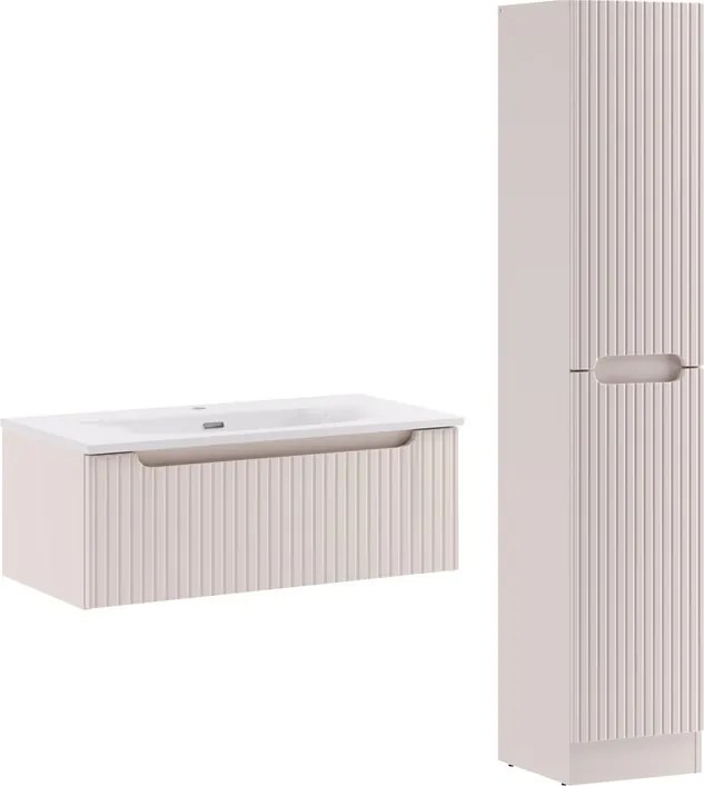 Koupelnová sestava Nova Cashmere I se zápustným umyvadlem a skříňkami 80 cm kašmírová