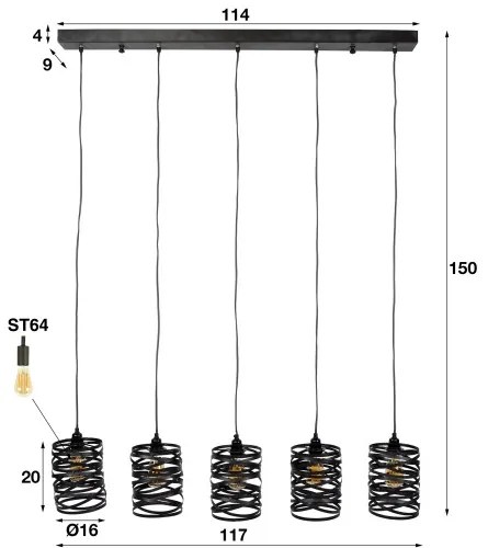 Luster 82-97 5L Spindle  - Komfort-nábytok