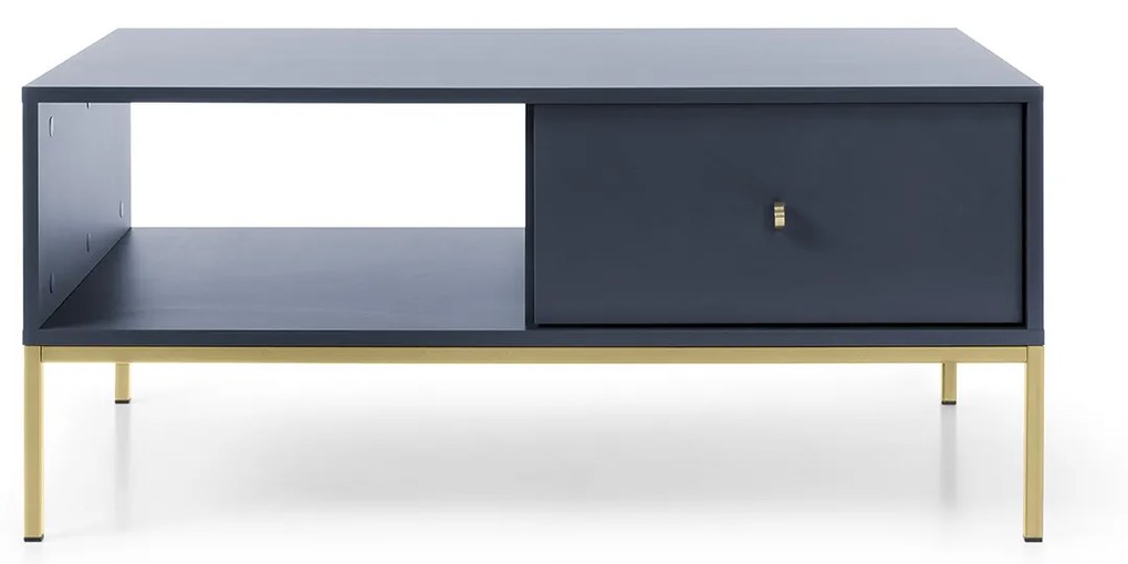 Konferenční stolek Mono II 104 cm modrý/zlatý
