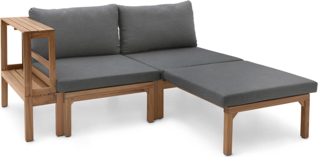 Záhradná pohovka so samostatne výsuvnými opierkami nôh