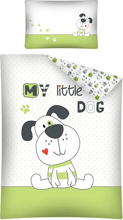 DETEXPOL Obliečky do postieľky My Little Dog zelené Bavlna, 100/135, 40/60 cm