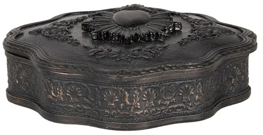Čierna antik šperkovnica s dekorom najsvätejšie srdce Ježišovo - 12*11*4 cm