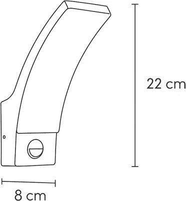 Brilagi - LED vonkajšie nástenné svietidlo so senzorom ARCELO LED/9W/230V IP44