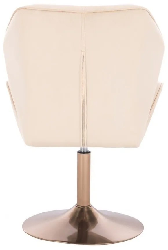 LuxuryForm DESIGN Stolička MILANO MAX VELUR na zlatom tanieri - krémová