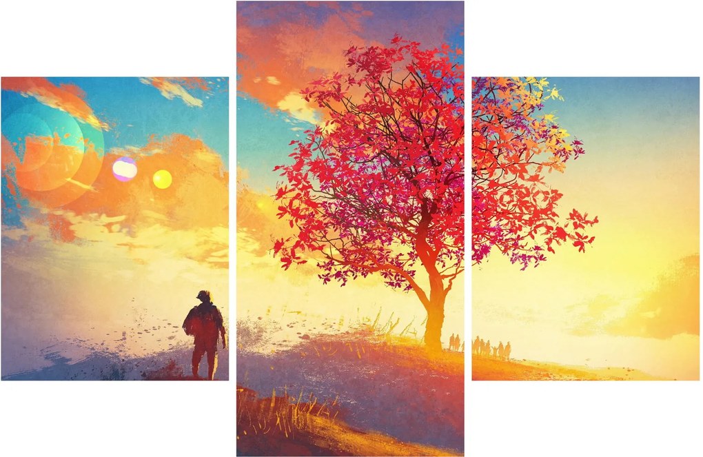 Obraz stromu na kopci (90x60 cm)