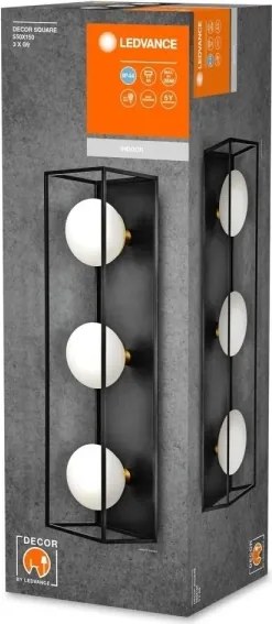 Ledvance - Vonkajšie nástenné svietidlo DECOR SQUARE 3xG9/28W/230V IP44