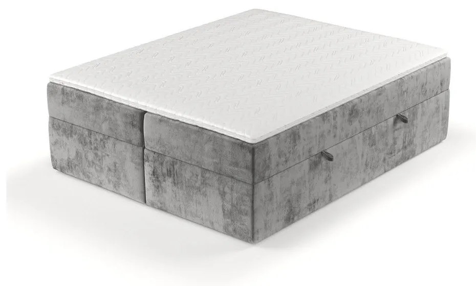 Sivá boxspring posteľ s úložným priestorom 180x200 cm Yoko – Maison de Rêve