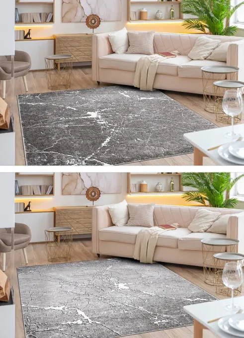 Koberec MATEO 8036/644 marmur - štrukturálny sivý