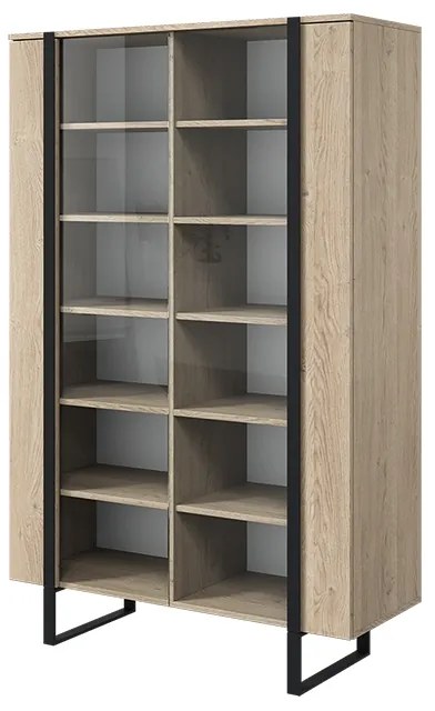 Vitrína Verica 120 cm - dub piškótový / čierne nožičky