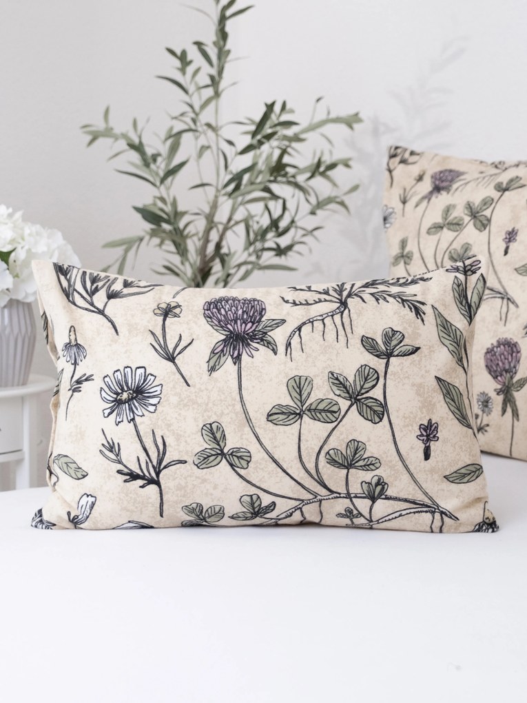 Flanelová obliečka na vankúš 40 x 60 cm - Herbár